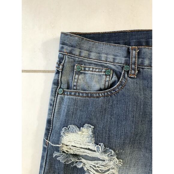 One Teaspoon Awesome Baggies Distressed Crop Jeans - Picture 5 of 11
